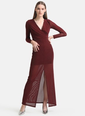 KAZO Women Maxi Brown Dress