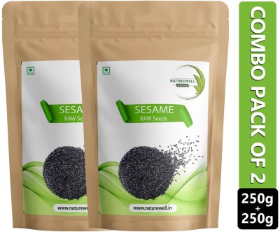 Naturewell Organics Twin Pack of Black Sesame Seeds |Kaale Til| Kali Till| Sesame Seed Black Sesame Seeds(500 g, Pack of 2)