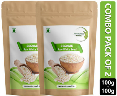Naturewell Organics Twin Pack of White Sesame Seeds Safed Til | Hulled Sesame Seeds for Eating White Sesame Seeds(2 x 100 g)