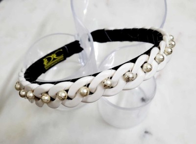 DEEPTI CHANDNA DESIGNS Elegant & Exclusive Handcrafted Chain Hairbands/Headbands Embellished Collection Hair Band(White)