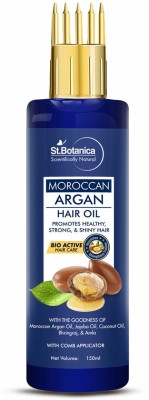 St.Botanica Moroccan Argan Hair Oil With Comb Applicator - With Goodness Of 19 Oils Hair Oil(150 ml)