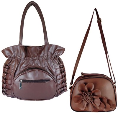 AFREEN FASHION Women Brown Sling Bag(Pack of: 2)