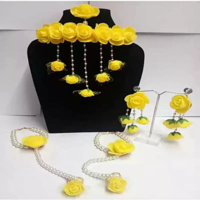 Ratson Fabric Yellow Jewellery Set(Pack of 1)