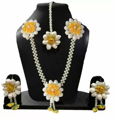 style revolver Fabric Yellow, White Jewellery Set(Pack of 1)