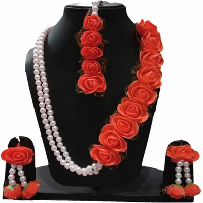 style revolver Fabric Red Jewellery Set(Pack of 1)
