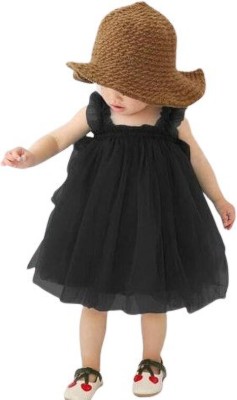 4JSTAR Baby Girls Maxi/Full Length Festive/Wedding Dress(Black, Sleeveless)