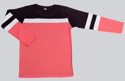 Billion Boys Colorblock Cotton Blend Regular T Shirt(Black, Pack of 1)