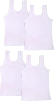 zeesok Vest For Boys Cotton(White, Pack of 4)