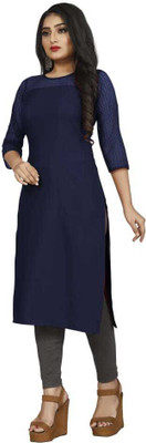 Savitricreation Women Solid A-line Kurta(Dark Blue)