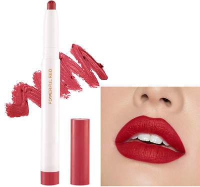 ADJD Non-Transfer Long Lasting Poppins Rotating Matte Lip Crayon(POWERFUL RED, 3 g)