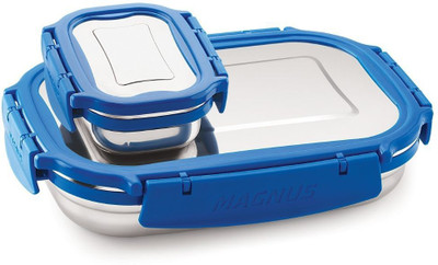 Magnus Leakproof For School and Office with Stainless Steel Lid 2 Containers Lunch Box(950 ml)