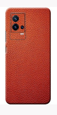BUGGU Red Leather IQoo 9 5g Back Skin Guard, IQoo 9 5g Mobile Skin(Ultra Super Red Leather Skin Matte Finish, Skin (Back+Side+Camera))