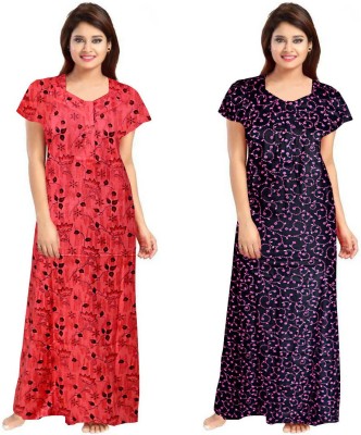 Sajao Creation Women Nighty Set(Multicolor)