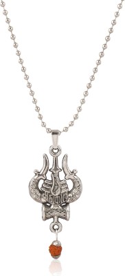 CzarDonic Bhagwan Shiv Mahakal Trishul Silver Pendent Silver Alloy Locket