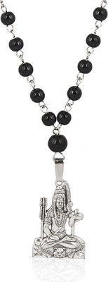 CzarDonic Hindu Religious Bhagwan Shiv-Shankar ji Rosary beads Silver Alloy Pendant