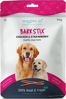 Wiggles Barkstix Dog Treats for Training Adult Puppies, 100g - Soft Chew Stick Chicken Dog Treat(100 g)