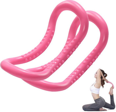 Khargadham 2 Pack Yoga Equipment Yoga Pilates Ring Yoga Circles Fitness Sport Home Training Pilates Ring(Pink)