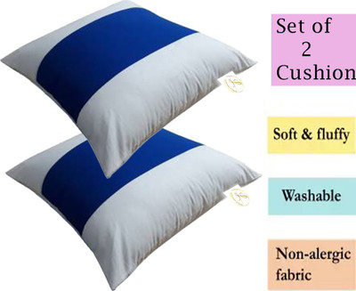 Texlux Microfibre Solid Cushion Pack of 2(Blue)