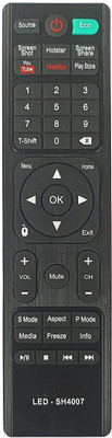 BhalTech LED-SH4007 LED TV Compatible for  Intex Tv Remote Controller(Black)