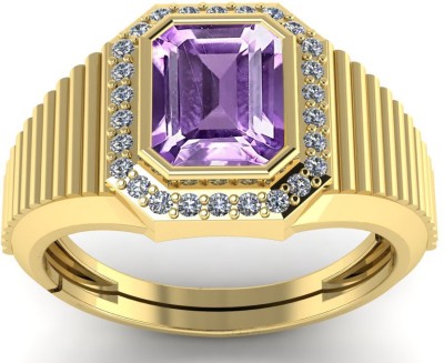 LMDLACHAMA 5.25 Carat Amethyst Ring Katela Original Certified Natural Amethyst Stone Ring Metal Ring