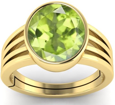 LMDLACHAMA 9.00 Ratti /8.00 Carat Natural Peridot Gemstone Ring For Women And Men Metal Gold Plated Ring