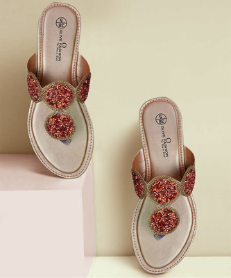 Olive Fashion Women Flats(Gold , 3)