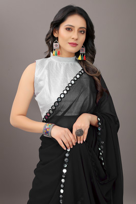 Laddu creation Georgette Embellished Blouse Material