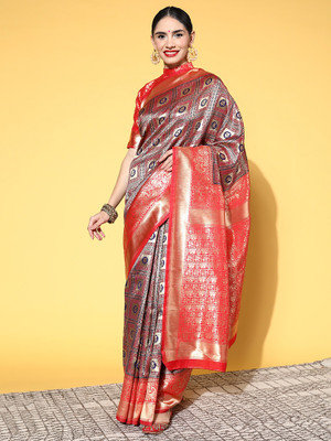 Ratnavati Woven Banarasi Silk Blend Saree(Multicolor)
