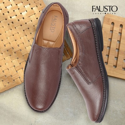 FAUSTO Slip On For Men(Brown , 6)