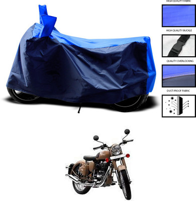 CODOKI Two Wheeler Cover for Royal Enfield(Classic Desert Storm, Blue)