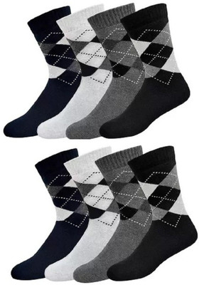 Liyana Collection Men Solid Calf Length(Pack of 8)