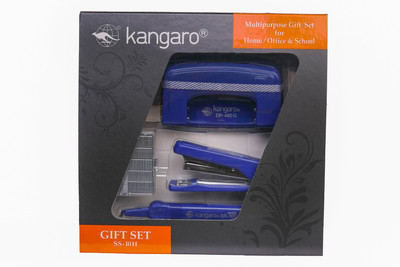 Kangaro Manual SS10H Desk Essentials SS-10H Combo Multipurpose Gift Pack Stapler Combo Set(Set of 1, Dark Blue)