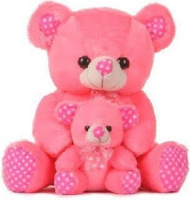 KTVerse Cute Mother with Baby Teddy Bear - (Pink)  - 40 cm(Pink)