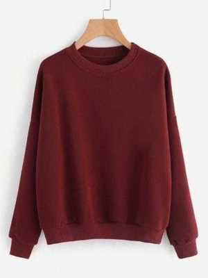HK CREATION Full Sleeve Solid Men Sweatshirt