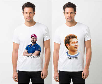 HamsaMART.com Graphic Print Men Round Neck White T-Shirt