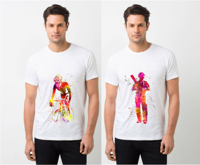 HamsaMART.com Graphic Print Men Round Neck White T-Shirt