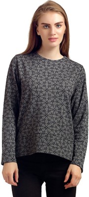 MODA ELEMENTI Casual Full Sleeve Self Design Women Grey Top