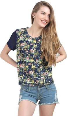 MODA ELEMENTI Casual Regular Sleeve Floral Print Women Multicolor Top