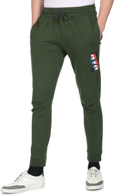Arrow Sport Solid Men Green Track Pants