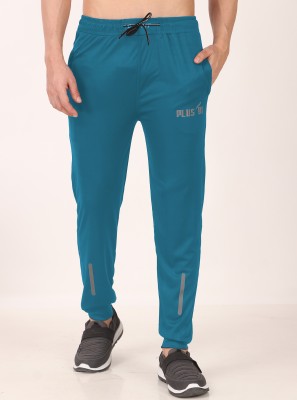 Plus91 Solid Men Blue Track Pants