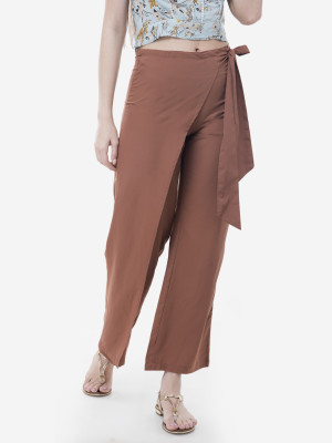 V&M Regular Fit Women Brown Trousers