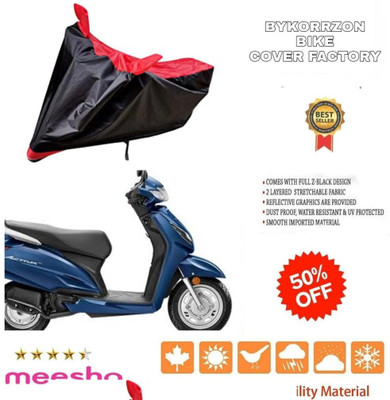 Mdstar Waterproof Two Wheeler Cover for Honda(Activa 6G, Black, Red)