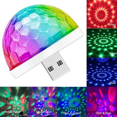 MOBIZAC Upgraded Quality Plug and Play Color Changing USB Operated LED Disco Light for Home Car LED Light Disco Projection LED Lamp for Bedroom Hall Parties Led Light(White)