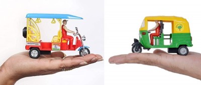 SABIRAT New E-Rickshaw & CNG Auto Combo For Kids, Pull Back Action Toys(Multicolor, Pack of: 2)