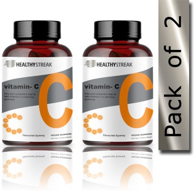 Healthy Streak Vitamin C Orange & Zinc for Adults & Kids, Immunity Boost, Skincare (SD42)Pro(2 x 15 No)