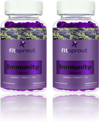 Fitsprout Immunity Booster Gummies for Adults & Kids with Vitamin C & Herbs (SD21)Advanced(2 x 30 Tablets)