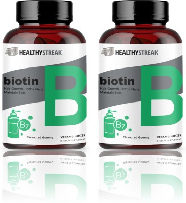 Healthy Streak Biotin Gummies for Hair Growth | Skin Glow & Longer Nails (SD19)(2 x 15 No)