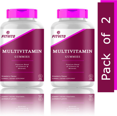 Fitvito Daily Multivitamin Gummies For Immunity, Energy For Men & Women (SD41)Advanced(2 x 30 Tablets)
