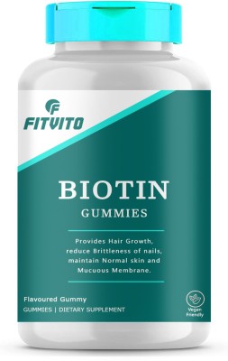 Fitvito Biotin Gummies for Hair Growth | Skin Glow & Longer Nails (SD4)Advanced(30 Tablets)