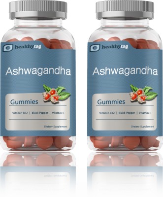 Healthy Tag Ashwagandha Gummies with Vitamin D for Relaxation & Focus (SD18)Pro(2 x 30 Tablets)